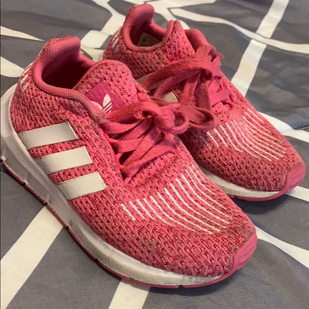 Girls Adidas Ortholite Pink and White sneakers